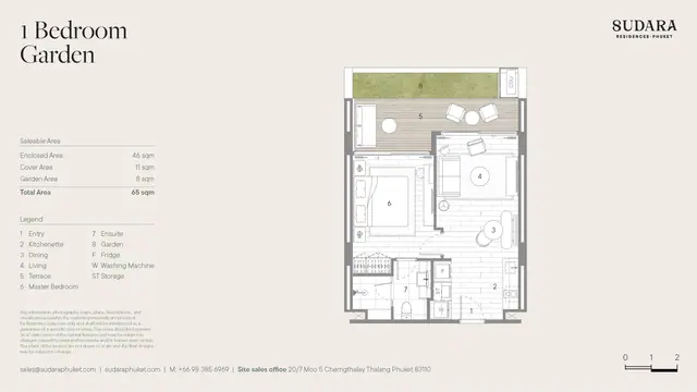 Sudara — 1 спальня с садом · 65 м², Банг Тао и Лагуна, Пхукет