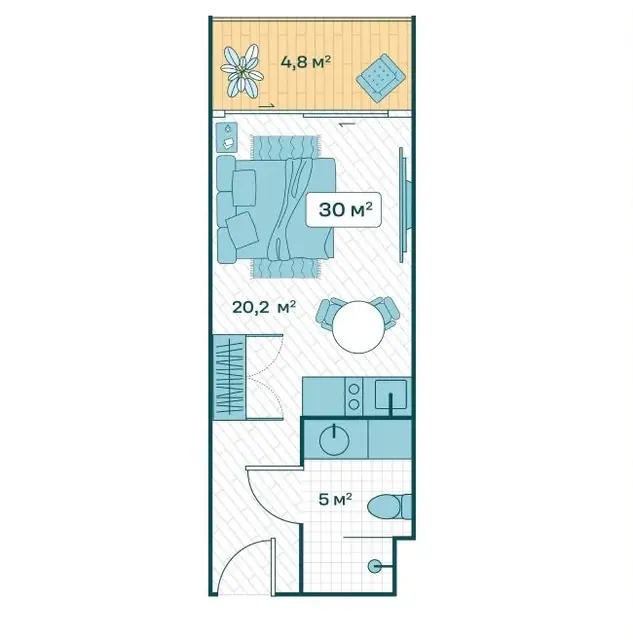 Sun Hills Lakeside Phuket — Студия · 30 м², Банг Тао и Лагуна, Пхукет