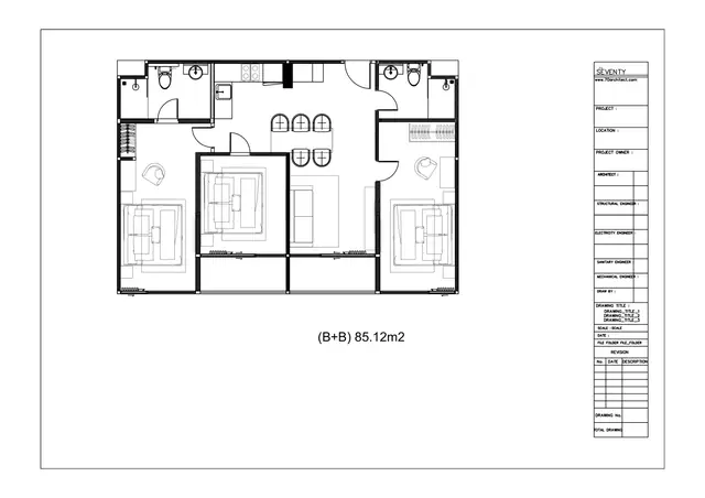 Sun Hills Layan — B+B — 2 спальни · 85.12 м², Лаян, Пхукет
