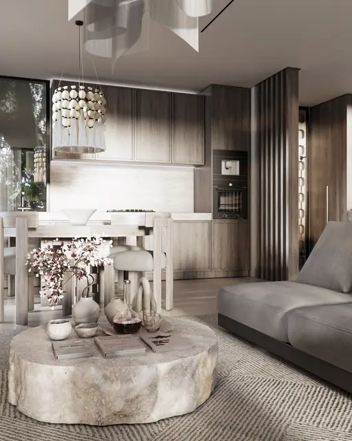 Sunny Moon Village — Гостиная-кухня · вилла 3 спальни, 1-й этаж, Раваи и Най Харн, Пхукет