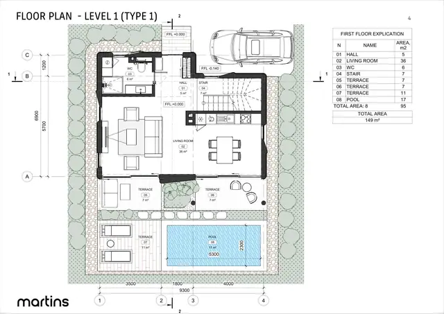Sunny Moon Village — 2 спальни — 1-й этаж · 149 м², Раваи и Най Харн, Пхукет