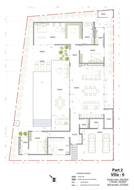 Sunti Villas — Вилла 6 — 3 спальни · застройка 515 м², Банг Тао и Лагуна, Пхукет