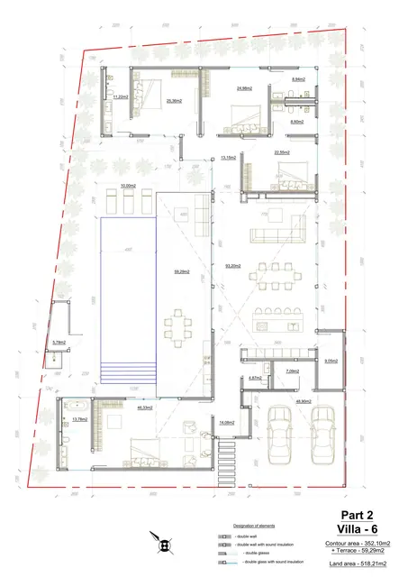 Sunti Villas — Вилла 6 (вариант 2) — 4 спальни · 352 м² + терраса 59 м², Банг Тао и Лагуна, Пхукет