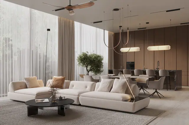 Sunti Villas — Гостиная с диванами, Банг Тао и Лагуна, Пхукет