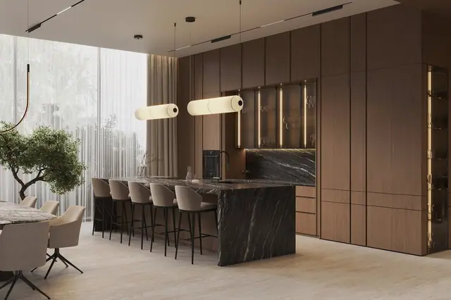 Sunti Villas — Кухня с барной стойкой, Банг Тао и Лагуна, Пхукет
