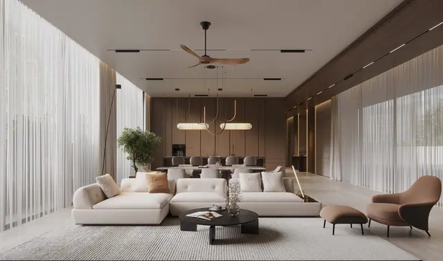 Sunti Villas — Гостиная с большим диваном, Банг Тао и Лагуна, Пхукет