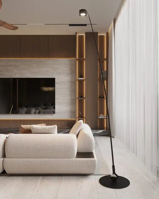 Sunti Villas — Гостиная с ТВ и торшером, Банг Тао и Лагуна, Пхукет