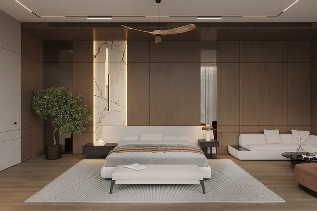 Sunti Villas — Спальня с деревянными панелями, Банг Тао и Лагуна, Пхукет