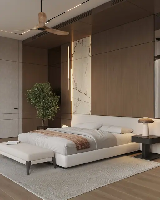 Sunti Villas — Спальня с деревом у окна, Банг Тао и Лагуна, Пхукет