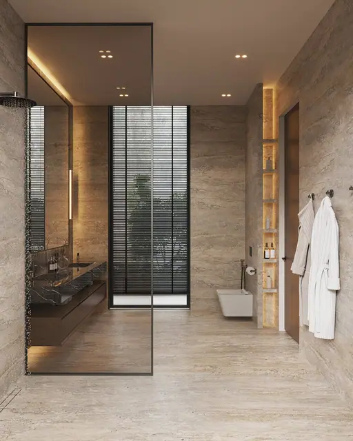 Sunti Villas — Душевая с зеркальной перегородкой, Банг Тао и Лагуна, Пхукет