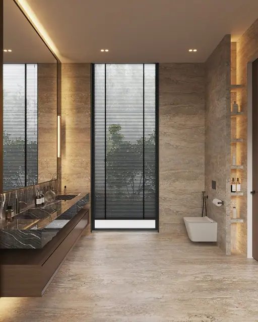 Sunti Villas — Ванная с раковиной и душем, Банг Тао и Лагуна, Пхукет