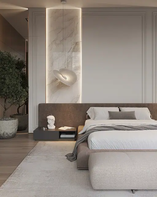Sunti Villas — Спальня с мраморным изголовьем, Банг Тао и Лагуна, Пхукет