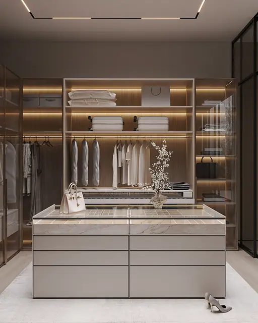 Sunti Villas — Гардеробная с открытыми полками, Банг Тао и Лагуна, Пхукет