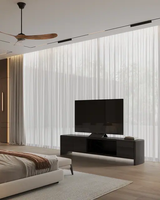 Sunti Villas — ТВ-зона спальни у окна, Банг Тао и Лагуна, Пхукет