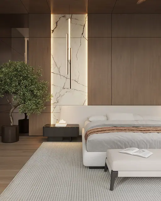 Sunti Villas — Спальня с мраморной стеной, Банг Тао и Лагуна, Пхукет