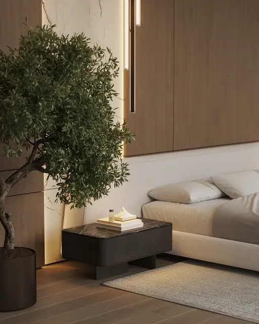 Sunti Villas — Спальня с деревом в кадке, Банг Тао и Лагуна, Пхукет
