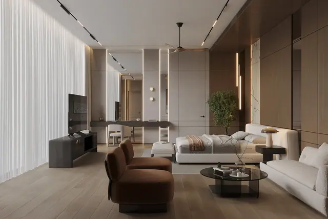 Sunti Villas — Гостиная зона в спальне, Банг Тао и Лагуна, Пхукет