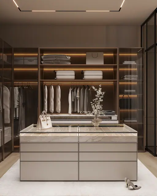 Sunti Villas — Гардеробная с ящиками-островом, Банг Тао и Лагуна, Пхукет
