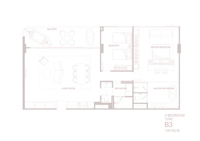 Surfhouse Residences — 2 спальни — тип B3 · 139 м², Банг Тао и Лагуна, Пхукет
