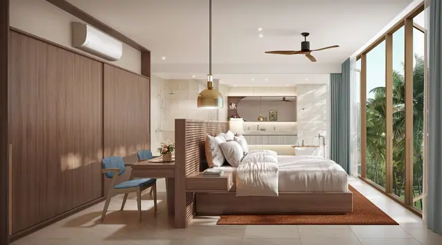 Surfhouse Residences — Спальня с рабочим столом · тип B1, 2 спальни, Банг Тао и Лагуна, Пхукет