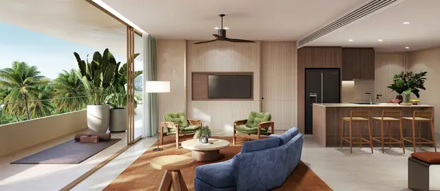 Surfhouse Residences — Гостиная и кухня · тип D2, Банг Тао и Лагуна, Пхукет