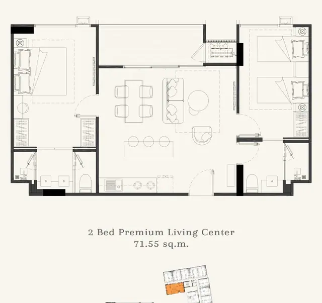 The Gens — 2BR Premium Center · 72 м², Банг Тао и Лагуна, Пхукет