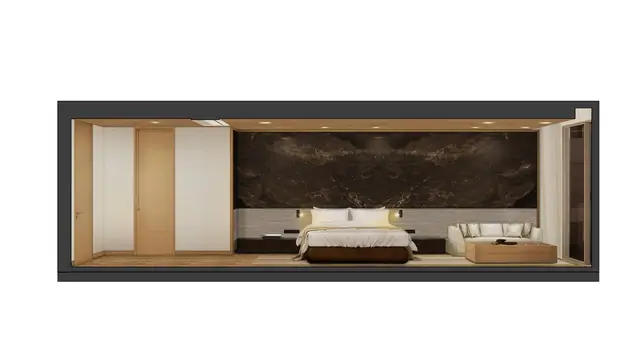 The Harmony by Wallaya Villas — Спальня с гардеробной — 3D-разрез, Банг Тао и Лагуна, Пхукет