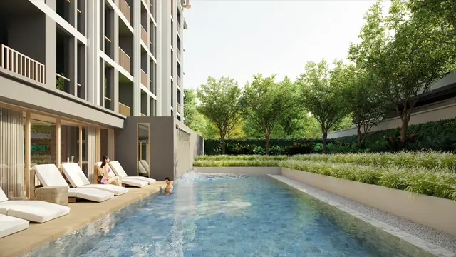 The Ozone Condominium — Бассейн вдоль корпуса, Банг Тао и Лагуна, Пхукет