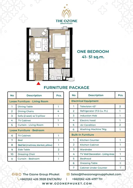 The Ozone Condominium — FURNITURE PACKAGE 1 BED, Банг Тао и Лагуна, Пхукет