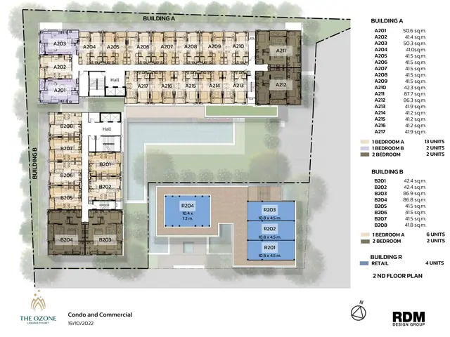 The Ozone Condominium — План 2 этажа, Банг Тао и Лагуна, Пхукет