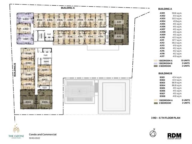 The Ozone Condominium — План 3-6 этажей, Банг Тао и Лагуна, Пхукет