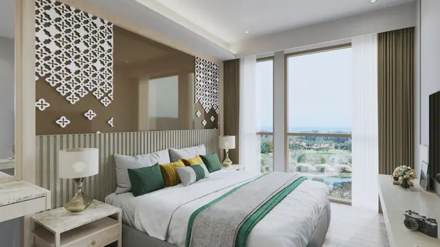 The Ozone Condominium — Спальня с панорамным окном, Банг Тао и Лагуна, Пхукет