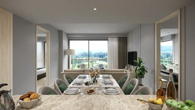 The Ozone Condominium — Столовая и кухонный остров, Банг Тао и Лагуна, Пхукет