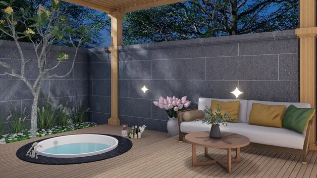 The Ozone Luxury Villas — Джакузи и лаунж во внутреннем дворе, Банг Тао и Лагуна, Пхукет