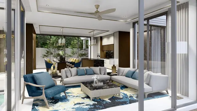 The Ozone Luxury Villas — Гостиная с выходом на террасу · 5 спален, Банг Тао и Лагуна, Пхукет
