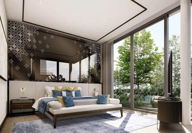 The Ozone Luxury Villas — Мастер-спальня с видом в сад · 3 спальни, Банг Тао и Лагуна, Пхукет