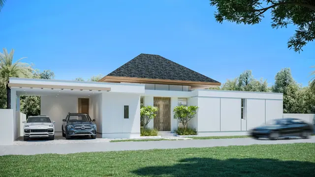 The Ozone Luxury Villas — Фасад с навесом на две машины · Campus Villa, Банг Тао и Лагуна, Пхукет