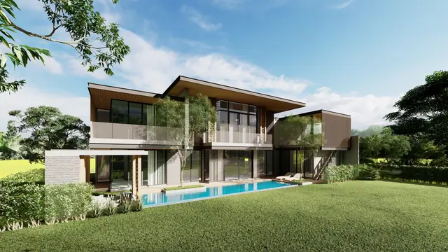 The Ozone Luxury Villas — Вилла с бассейном со стороны газона · 4+1 спальня, Банг Тао и Лагуна, Пхукет