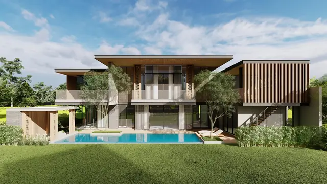 The Ozone Luxury Villas — Фронтальный вид виллы с бассейном · 4+1 спальня, Банг Тао и Лагуна, Пхукет