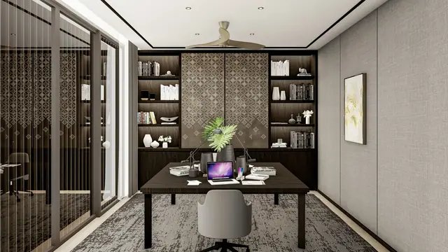 The Ozone Luxury Villas — Кабинет со встроенными стеллажами · 4+1 спальня, Банг Тао и Лагуна, Пхукет