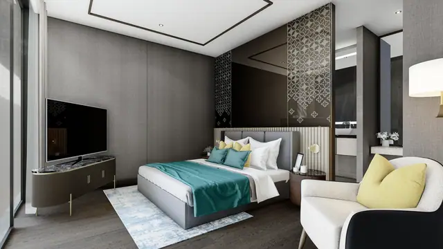 The Ozone Luxury Villas — Спальня с ТВ-панелью · 4+1 спальня, Банг Тао и Лагуна, Пхукет