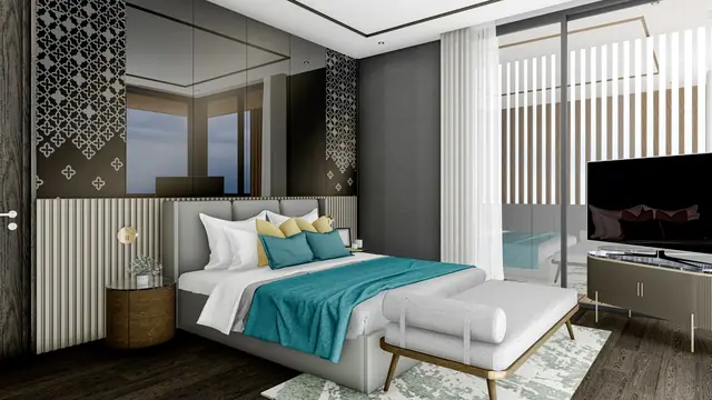The Ozone Luxury Villas — Спальня с выходом на террасу · 4+1 спальня, Банг Тао и Лагуна, Пхукет