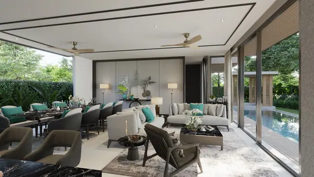 The Ozone Luxury Villas — Зона отдыха с видом на бассейн · 4+1 спальня, Банг Тао и Лагуна, Пхукет