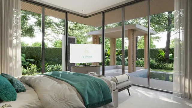 The Ozone Luxury Villas — Спальня с выходом к бассейну · 4+1 спальня, Банг Тао и Лагуна, Пхукет