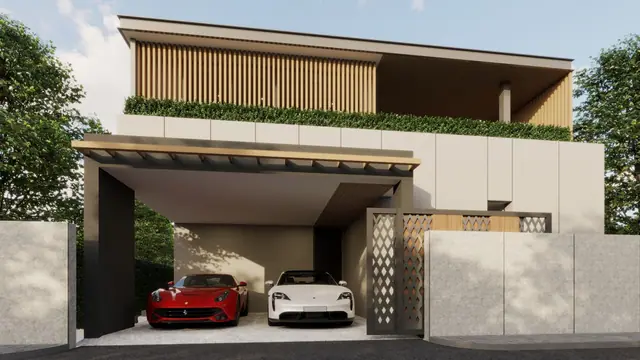 The Ozone Luxury Villas — Открытый гараж на два автомобиля · 4+1 спальня, Банг Тао и Лагуна, Пхукет
