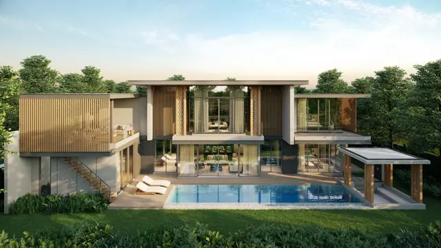 The Ozone Luxury Villas — Вилла с бассейном со стороны сада · 4+1 спальня, Банг Тао и Лагуна, Пхукет