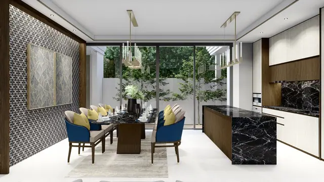 The Ozone Luxury Villas — Столовая с кухонным островом · 4+1 спальня, Банг Тао и Лагуна, Пхукет