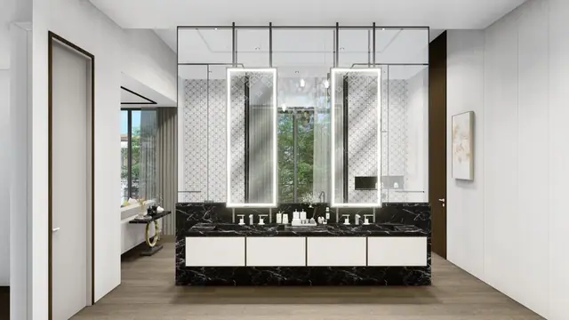 The Ozone Luxury Villas — Ванная с двойным умывальником · 4+1 спальня, Банг Тао и Лагуна, Пхукет