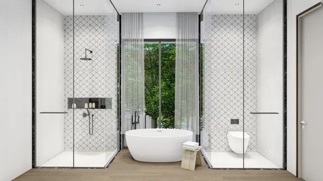The Ozone Luxury Villas — Ванная с ванной и душевой за стеклом · 4+1 спальня, Банг Тао и Лагуна, Пхукет