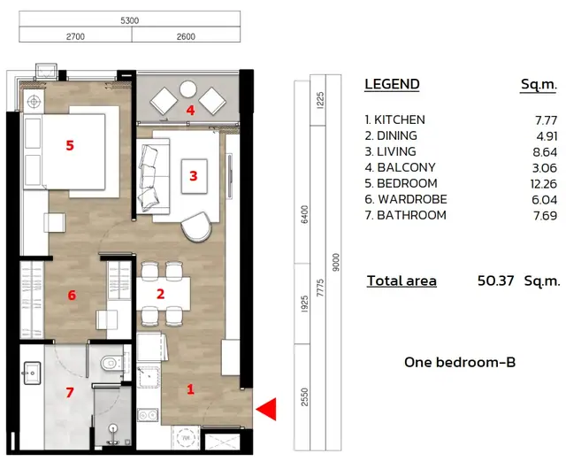 The Ozone Signature Condominium — INTERIOR CONDO 1BEDROOM A BEDROOM 1, Банг Тао и Лагуна, Пхукет